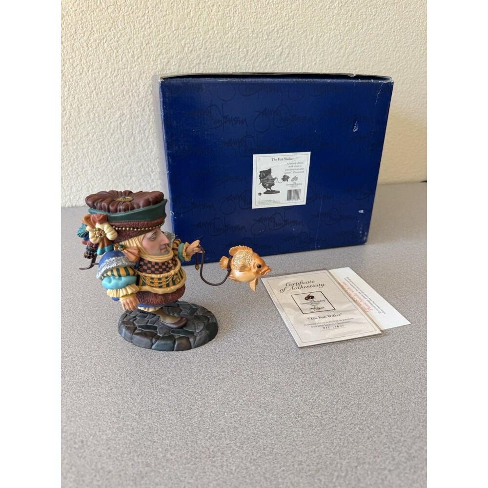 James C Christensen The Fish Walker Porcelain 718/1500 Box COA Greenwich